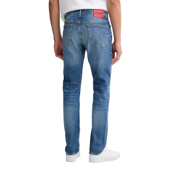 HUGO Ανδρικό Ελαστικό Βαμβακερό Jean Παντελόνι Hugo708 Κανονική Γραμμή 50555181 425 Ανοιχτό Μπλε