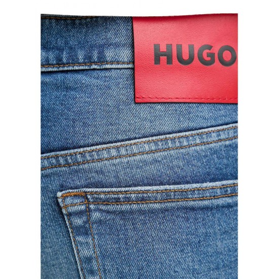 HUGO Ανδρικό Ελαστικό Βαμβακερό Jean Παντελόνι Hugo708 Κανονική Γραμμή 50555181 425 Ανοιχτό Μπλε