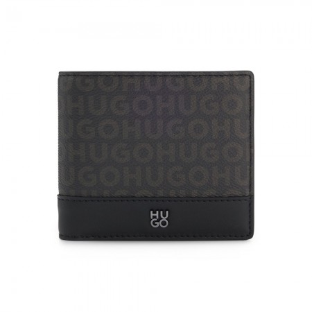 HUGO Ανδρικό Πορτοφόλι Quantic_4cc Coin M 50558550 001 Μαύρο