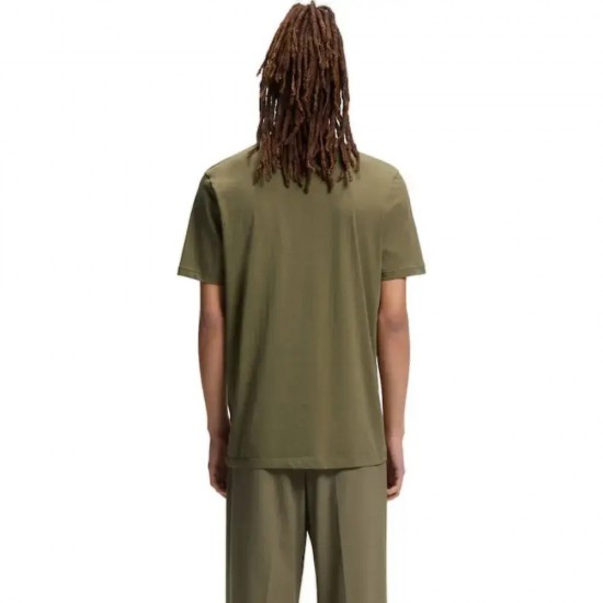 HUGO Ανδρικό Βαμβακερό T-Shirt Dulivio Κανονική Γραμμή 50467556 389 Πράσινο Ανοιχτό