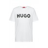 HUGO Ανδρικό Βαμβακερό T-Shirt Dulivio Κανονική Γραμμή 50467556 120 Λευκό