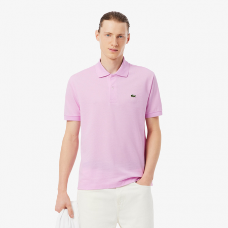 LACOSTE Ανδρική Βαμβακερή Polo Pique Μπλούζα Κανονική Γραμμή L.12.12 00 Z4H Ροζ