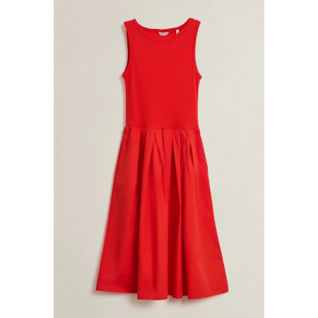 GANT Γυναικείο Αμάνικο Φόρεμα Jersey Woven Combo Στενή Γραμμή 4503509 679 Κόκκινο