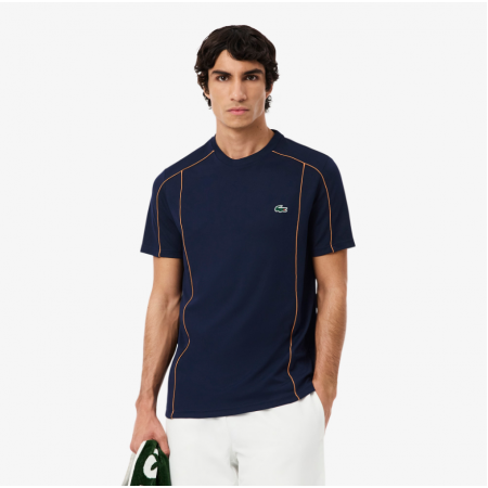 LACOSTE Ανδρικό Ultra Dry Pique Knit T-Shirt Κανονική Γραμμή TH0269 00 166 Σκούρο Μπλε