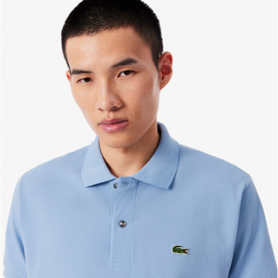 LACOSTE Ανδρική Βαμβακερή Polo Pique Μπλούζα Κανονική Γραμμή L.12.12 00 AEY Γαλάζιο