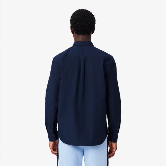 LACOSTE Men's Cotton Regular Fit Lightweight Poplin Shirt CH2316 00 166 Blue