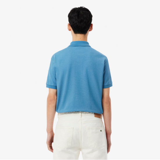 LACOSTE Ανδρική Βαμβακερή Polo Pique Μπλούζα Κανονική Γραμμή L.12.12 00 JBK Γαλάζιο
