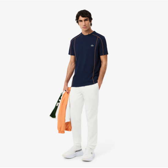 LACOSTE Ανδρικό Ultra Dry Pique Knit T-Shirt Κανονική Γραμμή TH0269 00 166 Σκούρο Μπλε