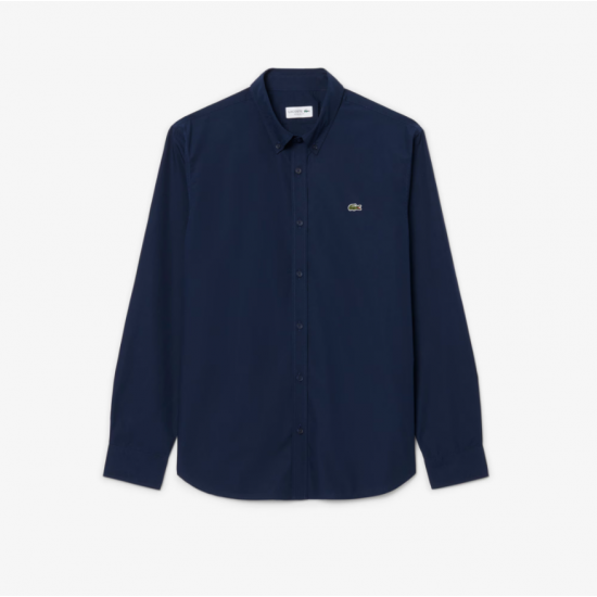 LACOSTE Men's Cotton Regular Fit Lightweight Poplin Shirt CH2316 00 166 Blue