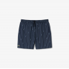 LACOSTE Ανδρικό Ριγέ Σορτς Μαγιό Crocodile Print Μεσαίου Μήκους MH1849 00 IY8 Μαύρο