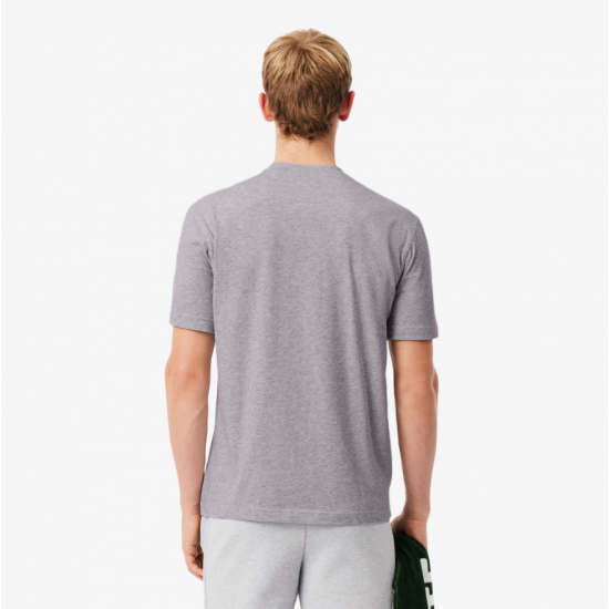 LACOSTE Ανδρική Βαμβακερή T-Shirt Μπλούζα Ultra Dry Sport Κανονική Γραμμή TH7618 00 CCA Γκρι