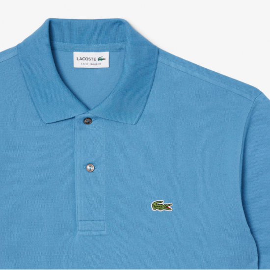 LACOSTE Ανδρική Βαμβακερή Polo Pique Μπλούζα Κανονική Γραμμή L.12.12 00 JBK Γαλάζιο