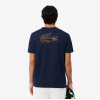 LACOSTE Ανδρικό Ultra Dry Pique Knit T-Shirt Κανονική Γραμμή TH0269 00 166 Σκούρο Μπλε