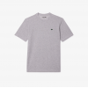 LACOSTE Ανδρική Βαμβακερή T-Shirt Μπλούζα Ultra Dry Sport Κανονική Γραμμή TH7618 00 CCA Γκρι