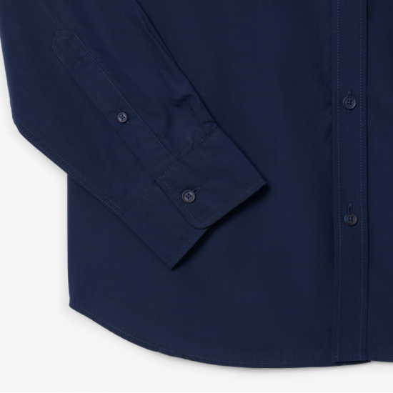 LACOSTE Men's Cotton Regular Fit Lightweight Poplin Shirt CH2316 00 166 Blue