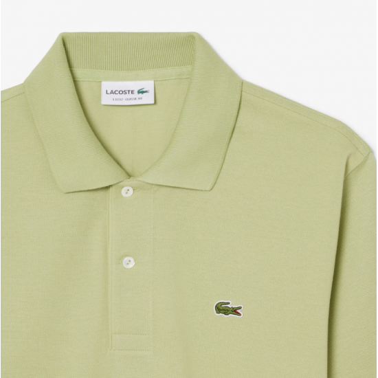 LACOSTE Ανδρική Βαμβακερή Polo Pique Μπλούζα Κανονική Γραμμή L.12.12 00 UYB Ανοιχτό Πράσινο