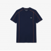 LACOSTE Ανδρικό Ultra Dry Pique Knit T-Shirt Κανονική Γραμμή TH0269 00 166 Σκούρο Μπλε
