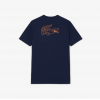 LACOSTE Ανδρικό Ultra Dry Pique Knit T-Shirt Κανονική Γραμμή TH0269 00 166 Σκούρο Μπλε
