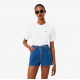 LACOSTE Γυναικεία Βαμβακερή T-Shirt Μπλούζα Άνετη Γραμμή TF7215 00 001 Λευκή