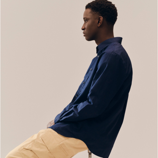 LACOSTE Men's Cotton Regular Fit Lightweight Poplin Shirt CH2316 00 166 Blue