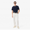LACOSTE Ανδρικό Βαμβακερό T-Shirt Tone on Tone Embossed Logo Κανονική Γραμμή TH0753 00 166 Σκούρο Μπλε