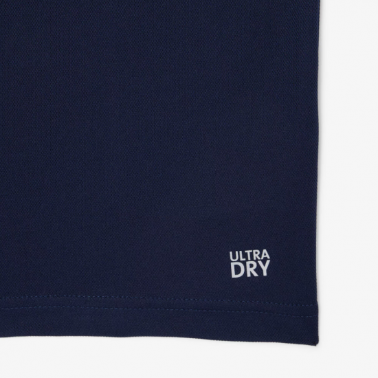 LACOSTE Ανδρικό Ultra Dry Pique Knit T-Shirt Κανονική Γραμμή TH0269 00 166 Σκούρο Μπλε