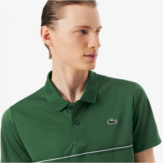 LACOSTE Ανδρικό Ultra Dry Sport Polo Printed Logo Κανονική Γραμμή DH0171 00 132 Πράσινο