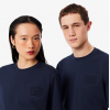 LACOSTE Ανδρικό Βαμβακερό T-Shirt Tone on Tone Embossed Logo Κανονική Γραμμή TH0753 00 166 Σκούρο Μπλε