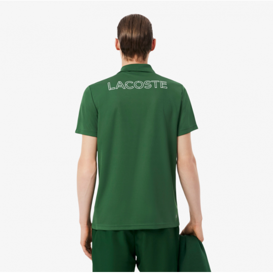 LACOSTE Ανδρικό Ultra Dry Sport Polo Printed Logo Κανονική Γραμμή DH0171 00 132 Πράσινο