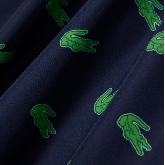 LACOSTE Ανδρικό Σορτς Μαγιό Crocodile Print Μεσαίου Μήκους MH1851 00 166 Σκούρο Μπλε