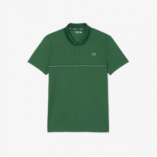 LACOSTE Ανδρικό Ultra Dry Sport Polo Printed Logo Κανονική Γραμμή DH0171 00 132 Πράσινο