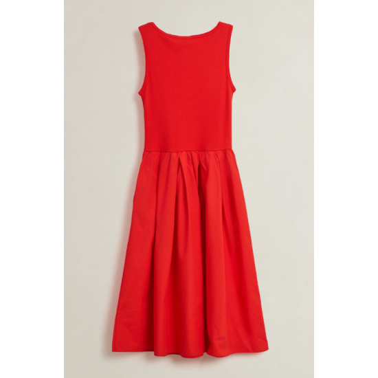 GANT Γυναικείο Αμάνικο Φόρεμα Jersey Woven Combo Στενή Γραμμή 4503509 679 Κόκκινο