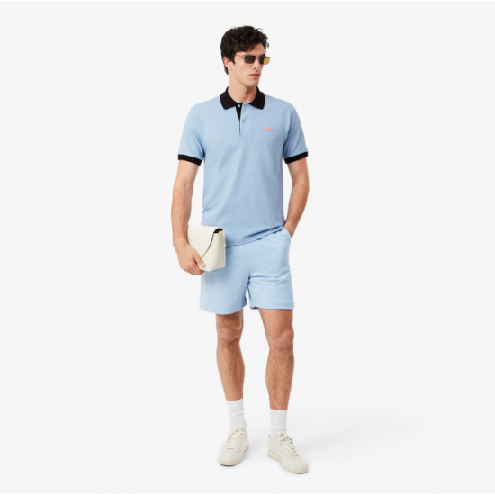 LACOSTE Ανδρικό Contrast Rib Polo Κανονική Γραμμή PH2017 00 4I3 Γαλάζιο Καφέ