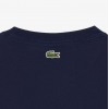 LACOSTE Ανδρικό Βαμβακερό T-Shirt Tone on Tone Embossed Logo Κανονική Γραμμή TH0753 00 166 Σκούρο Μπλε