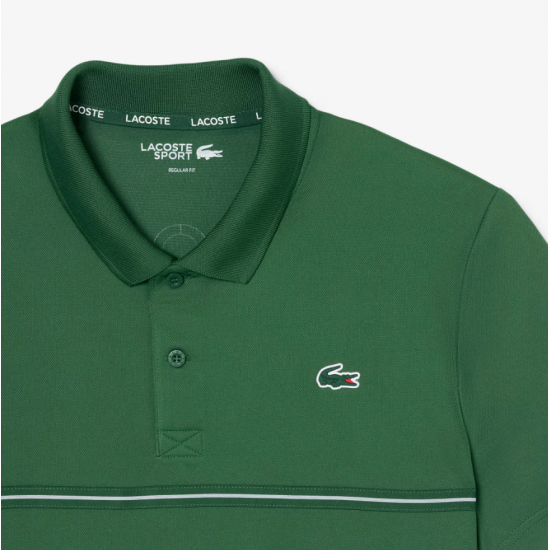 LACOSTE Ανδρικό Ultra Dry Sport Polo Printed Logo Κανονική Γραμμή DH0171 00 132 Πράσινο