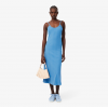 LACOSTE Γυναικείο Βαμβακερό Μακρύ Ριμπ Φόρεμα Στενή Γραμμή EF0966 00 776 Γαλάζιο