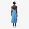 LACOSTE Γυναικείο Βαμβακερό Μακρύ Ριμπ Φόρεμα Στενή Γραμμή EF0966 00 776 Γαλάζιο