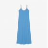 LACOSTE Γυναικείο Βαμβακερό Μακρύ Ριμπ Φόρεμα Στενή Γραμμή EF0966 00 776 Γαλάζιο