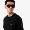 LACOSTE Ανδρικό Βαμβακερό T-Shirt Shoulder Stripe Κανονική Γραμμή TH0888 00 031 Μαύρο