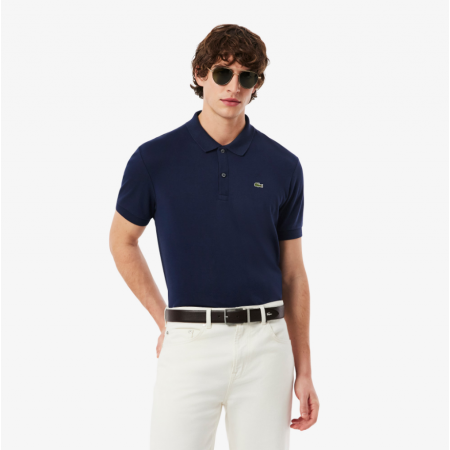 LACOSTE Ανδρικό Βαμβακερό Jersey Pima Polo Κανονική Γραμμή DH2050 00 166 Σκούρο Μπλε