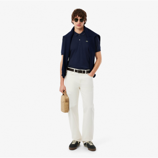LACOSTE Ανδρικό Βαμβακερό Jersey Pima Polo Κανονική Γραμμή DH2050 00 166 Σκούρο Μπλε