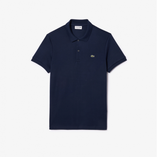LACOSTE Ανδρικό Βαμβακερό Jersey Pima Polo Κανονική Γραμμή DH2050 00 166 Σκούρο Μπλε