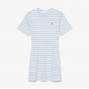 LACOSTE Γυναικείο Βαμβακερό Ριγέ Φόρεμα T-Shirt Στενή Γραμμή EF0263 00 4BI Γαλάζιο