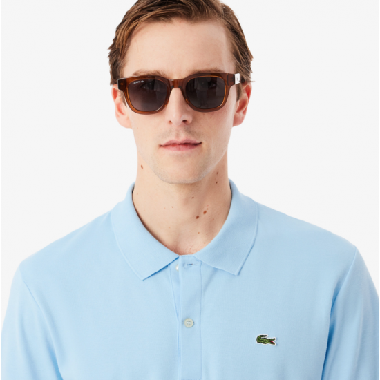LACOSTE Ανδρικό Βαμβακερό Jersey Pima Polo Κανονική Γραμμή DH2050 00 HBP Γαλάζιο