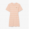 LACOSTE Γυναικείο Βαμβακερό Ριγέ Φόρεμα T-Shirt Στενή Γραμμή EF0263 00 4AW Ροζ