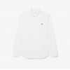 LACOSTE Ανδρικό Βαμβακερό Πουκάμισο Ελαφριά Ποπλίνα Κανονική Γραμμή CH2316 00 001 Λευκό