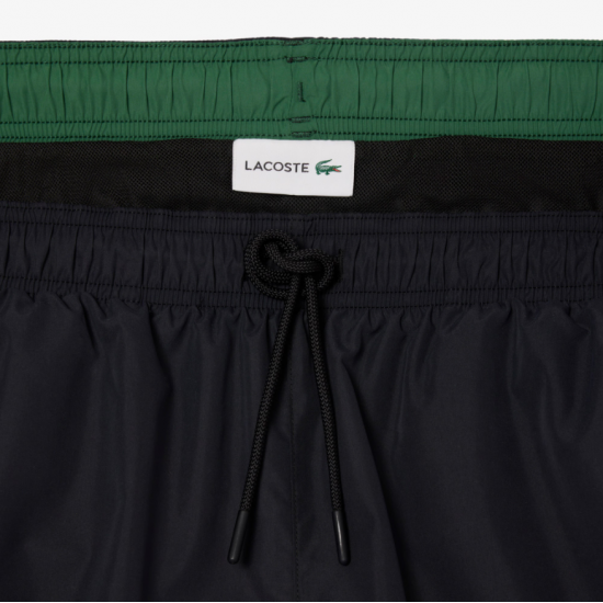 LACOSTE Ανδρικό Σορτς Μαγιό Μεσαίου Quick Dry Μήκους MH9088 00 964 Μαύρο
