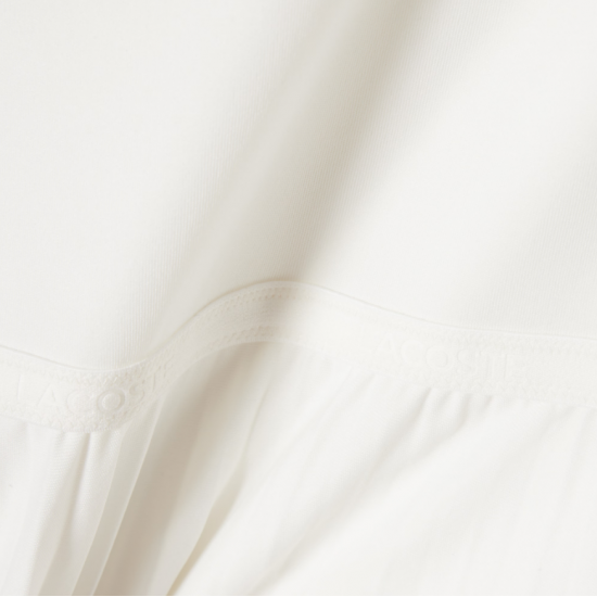 LACOSTE Γυναικείο Αμάνικο Πλισέ Μακρύ Φόρεμα Maxi Κανονική Γραμμή EF2432 00 70V Λευκό