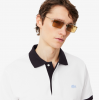 LACOSTE Ανδρικό Contrast Rib Polo Κανονική Γραμμή PH2017 00 1Ι9 Λευκό Καφέ