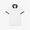 LACOSTE Ανδρικό Contrast Rib Polo Κανονική Γραμμή PH2017 00 1Ι9 Λευκό Καφέ